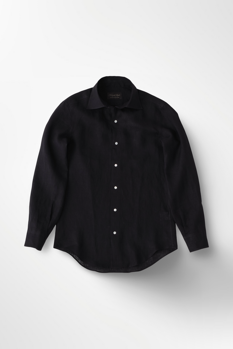リネンシャツ 特別アンコール販売】頂上リネンシャツ BLACK【ラストチャンス100着