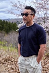 ※100着限定※【匠シリーズ】頂上サマーニット（クルーネックTシャツ） NAVY
