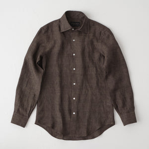 【特別アンコール販売】頂上リネンシャツ BROWN【ラストチャンス100着】
