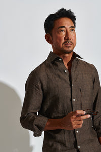 【特別アンコール販売】頂上リネンシャツ BROWN【ラストチャンス100着】