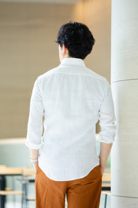 【本日14時まで！特別アンコール販売】頂上リネンシャツ WHITE【ラストチャンス100着】