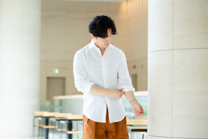 【本日14時まで！特別アンコール販売】頂上リネンシャツ WHITE【ラストチャンス100着】