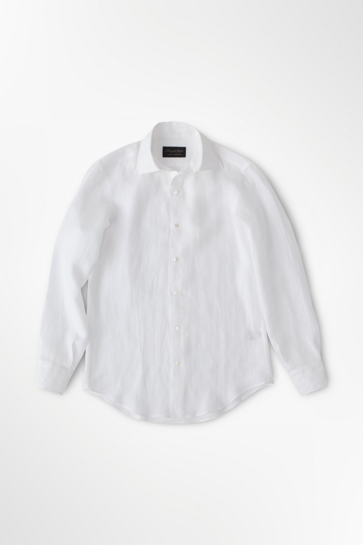 【本日14時まで！特別アンコール販売】頂上リネンシャツ WHITE【ラストチャンス100着】